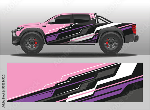 Car decal livery design vector illustration, camouflage pattern racing style.