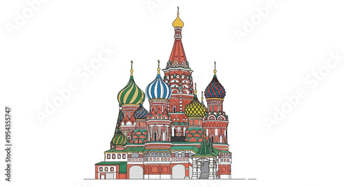 Colorful Russian Orthodox Church Architecture.