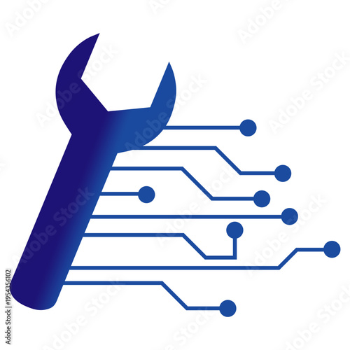 vector design of machine technology logo icon