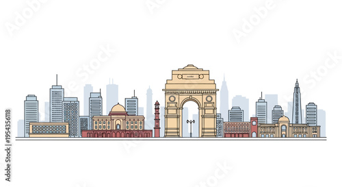 Gateway of India Mumbai Cityscape View.