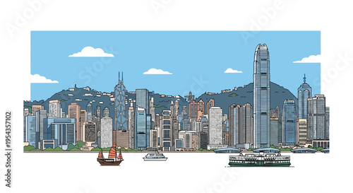 Hong Kong City Skyline Urban Landscape 1.