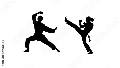 jumping people silhouettes