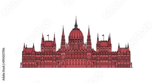 Hungarian Parliament Building Architecture.
