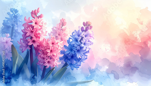 Watercolor Hyacinth Drift