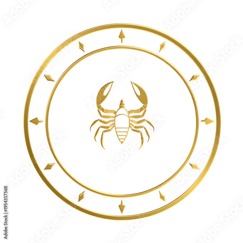 Elegant scorpio zodiac logo with circular gold design, ideal for astrology branding, spiritual identity, and premium symbolic visual concepts.