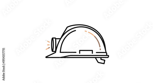 Construction Safety Helmet with Integrated Headlamp