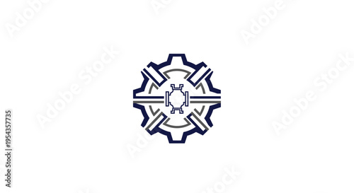 Complex Mechanical Symbol Design - Industrial Technology Concept