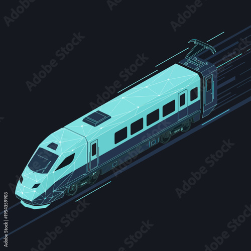 Modern High Speed Train in Motion.