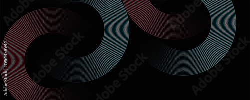 Elegant Abstract Vector Background with Dark Circles and Fine Luminous Lines. vector illustration