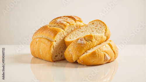 Wallpaper Mural Freshly Baked Bread Loaf Sliced on a White Surface Torontodigital.ca