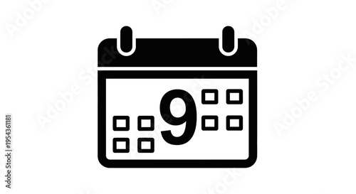 Black and white calendar icon.