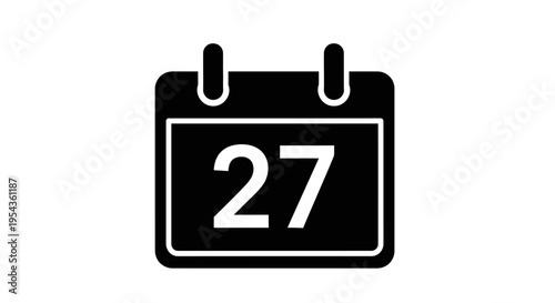 Black calendar icon with number 27.