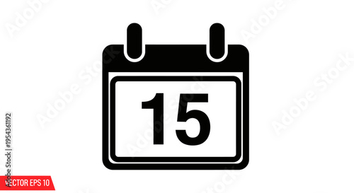 Canvas Print Calendar day fifteen date icon.