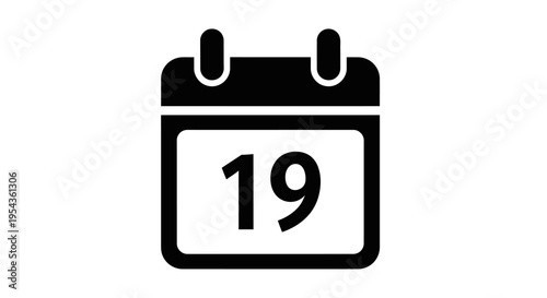 Calendar page with number nineteen.