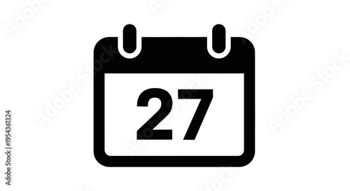 Calendar Page with Number Twenty Seven.