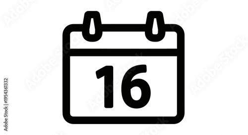 Simple calendar icon with date 1.