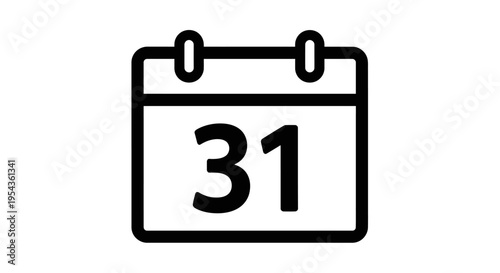 Calendar page with the date thirty one.