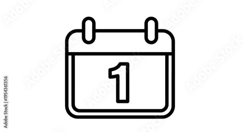 Simple calendar icon with number.