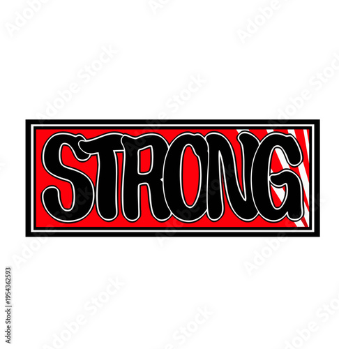 Japanese Senjafuda Talisman – ‘STRONG’ Calligraphy Design