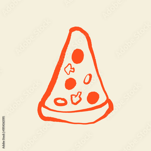 Hand-drawn doodle of food and beverage items in orange line art. Minimal sketch style on beige background, perfect for café branding, menu design, packaging, posters, and prints.