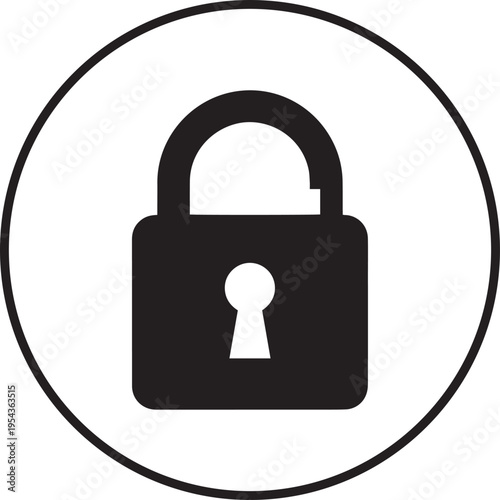 Secure lock icon representing safety and protection with keyhole