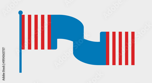 American flag waving in wind.