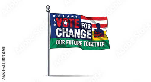 American flag with Vote for Change.