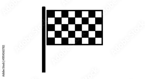 Black and white checkered racing flag.