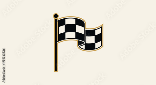 Checkered racing flag on pole 1.