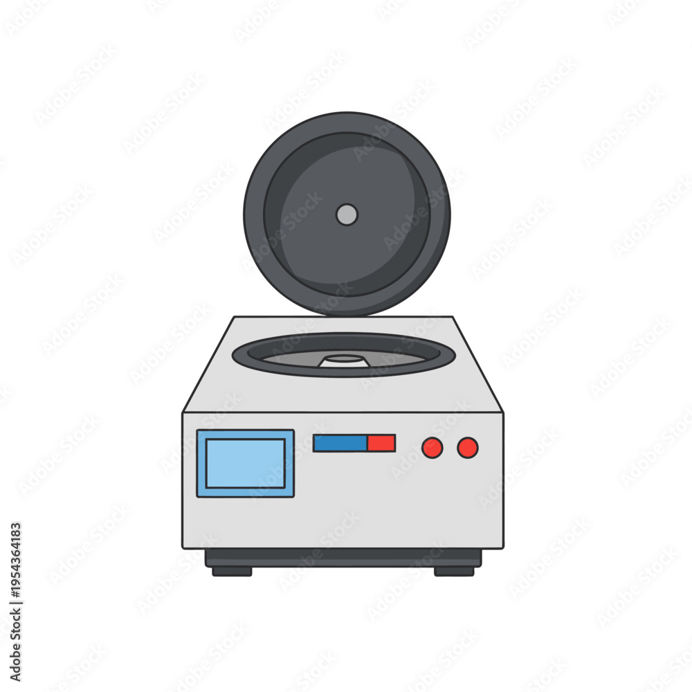 Fototapeta premium Centrifuge Machine with Open Lid and Controls.