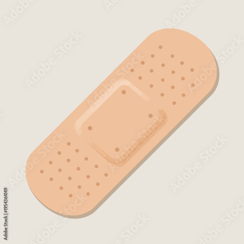 Beige Adhesive Bandage with Pads Closeup.