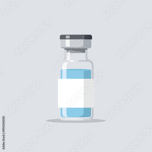 Glass Vial with Medicine or Serum.