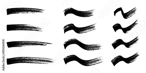 Set of brush paint stroke texture swatch Hand painted background Ink scribble dab clipart Paint smudge for tags and stamps design, beauty fashion poster