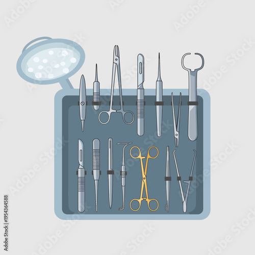 Surgical Instruments in Sterilization Tray.