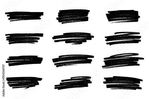 Set of brush paint stroke texture swatch Hand painted background Ink scribble dab clipart Paint smudge for tags and stamps design, beauty fashion poster