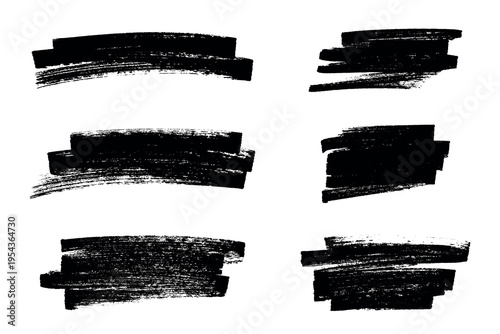 Set of brush paint stroke texture swatch Hand painted background Ink scribble dab clipart Paint smudge for tags and stamps design, beauty fashion poster
