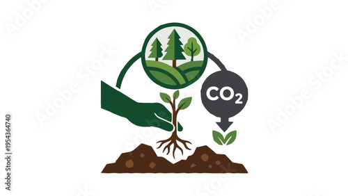 Carbon sequestration and reforestation for environmental sustainability.