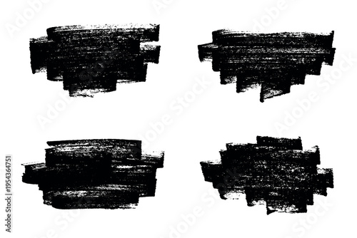 Set of brush paint stroke texture swatch Hand painted background Ink scribble dab clipart Paint smudge for tags and stamps design, beauty fashion poster