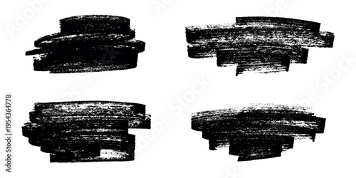 Set of brush paint stroke texture swatch Hand painted background Ink scribble dab clipart Paint smudge for tags and stamps design, beauty fashion poster