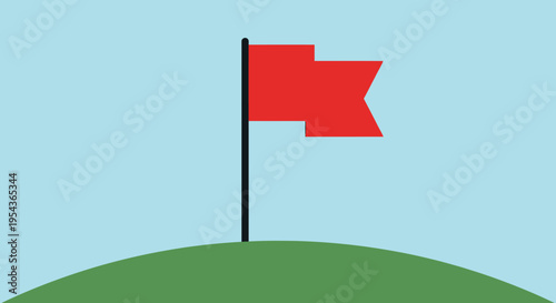 Red Flag on a Golf Course 1.
