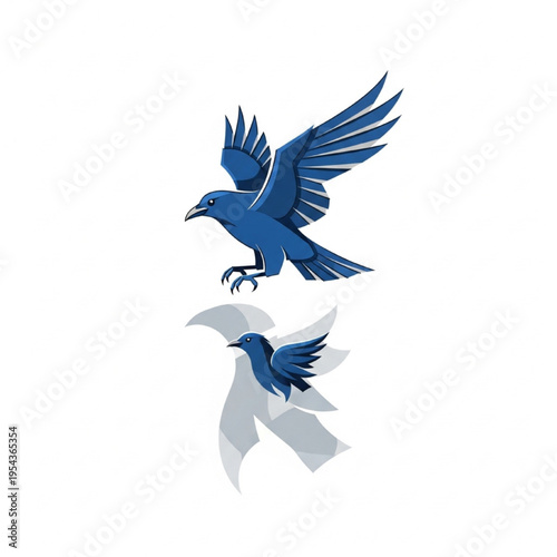 Minimalist Ravenclaw Pride Vector Illustration with Stylized Raven and Crest Inspired Design
