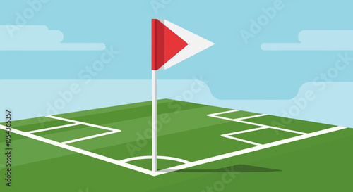 Red flag on a golf course.