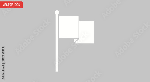 White flag on a pole icon.