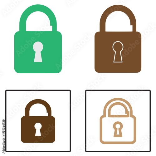 Lock icons for secure access and safety concepts