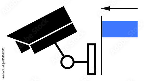 Surveillance concept. Surveillance camera monitoring with directional focus. Surveillance system enhancing monitoring capabilities. Use for security systems, privacy, law enforcement, traffic control
