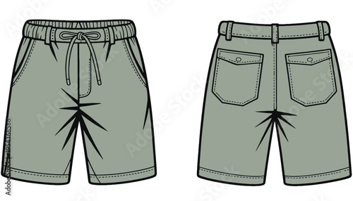 Shorts vector illustration of a casual green pair of pants