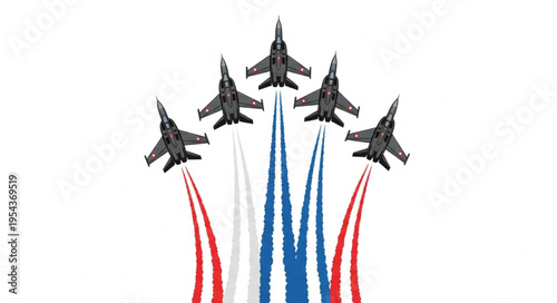 Fighter Jets in Formation Flight.