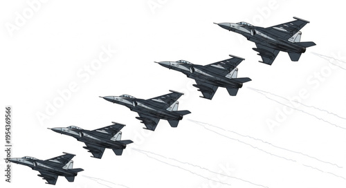 Fighter Jets in Formation Flight.