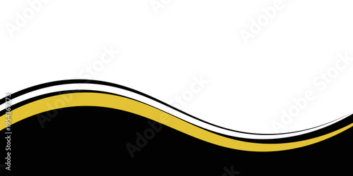 Sleek abstract wave background featuring flowing yellow and black curved bands on a white canvas, ideal for business, marketing, web headers, presentations, banners, and modern graphic design layouts.