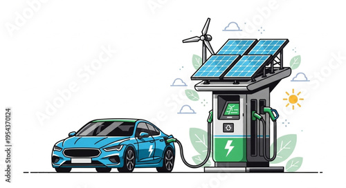 Electric Car Charging Station Solar.